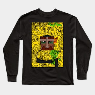 Personalized Digital Collectible - Character with MaleMask, HawaiianEye Color, and DarkSkin on TeePublic Long Sleeve T-Shirt